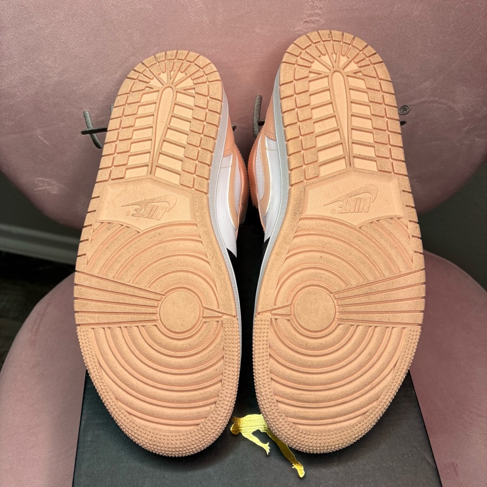 Jordan High-Top Sneakers - Black, White, and Peach - Picture 2 of 7